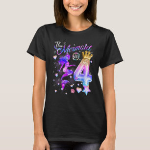 Camiseta Esta Sereia Tem 4 Anos Velhos Meninas Crianças Nas