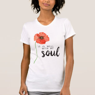 Camiseta Está Tudo Bem Com a Minha Alma Vermelha Amapola Fl