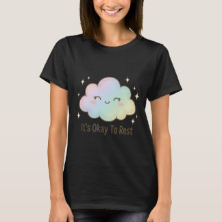 Camiseta Está Tudo Bem Descansar – Nuvem Pastel Mental Saúd