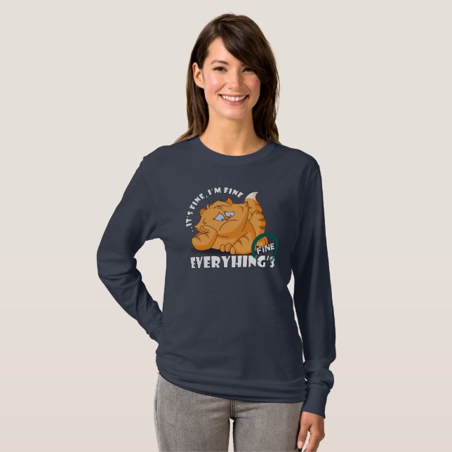 Camiseta Está tudo bem, estou bem. | Longa Folga (Frente Completa)