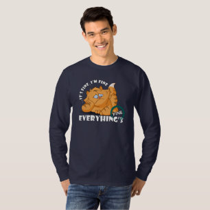 Camiseta Está tudo bem, estou bem. Longa Folga