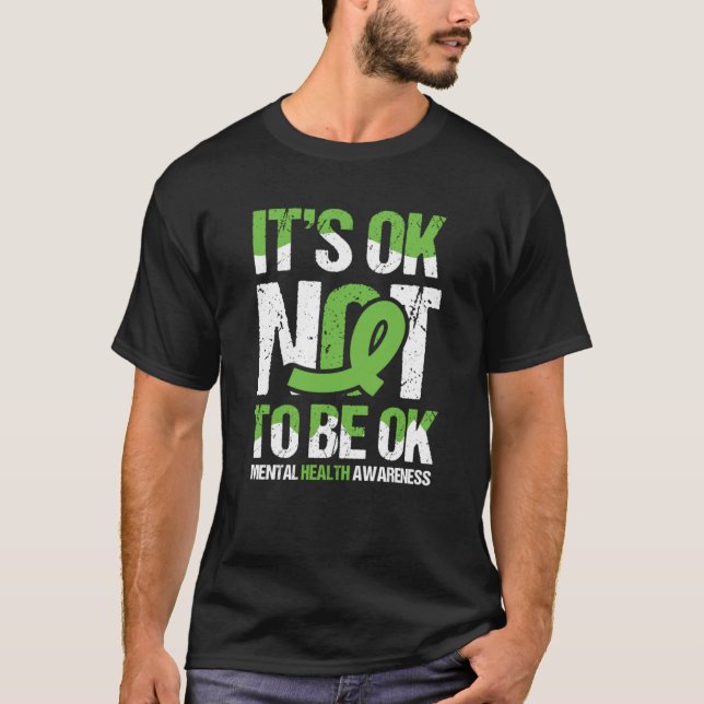 Camiseta Está tudo bem não estar bem consciência da saúde m (Frente)
