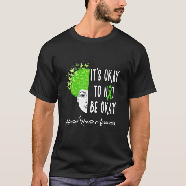 Camiseta Está tudo bem não ficar bem Butterfly Saúde Mental (Frente)