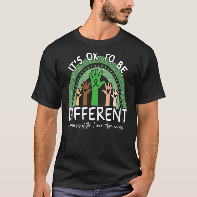 Camiseta Está tudo bem ser diferente cirrose do fígado Awa (Frente)