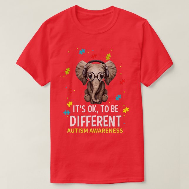 Camiseta Está Tudo Bem Ser Diferente Do Elefante De Consciê (Frente do Design)