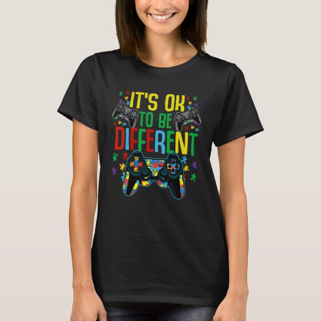 Camiseta Está Tudo Bem Ser Diferente Suporte Autismo Gamer (Frente)