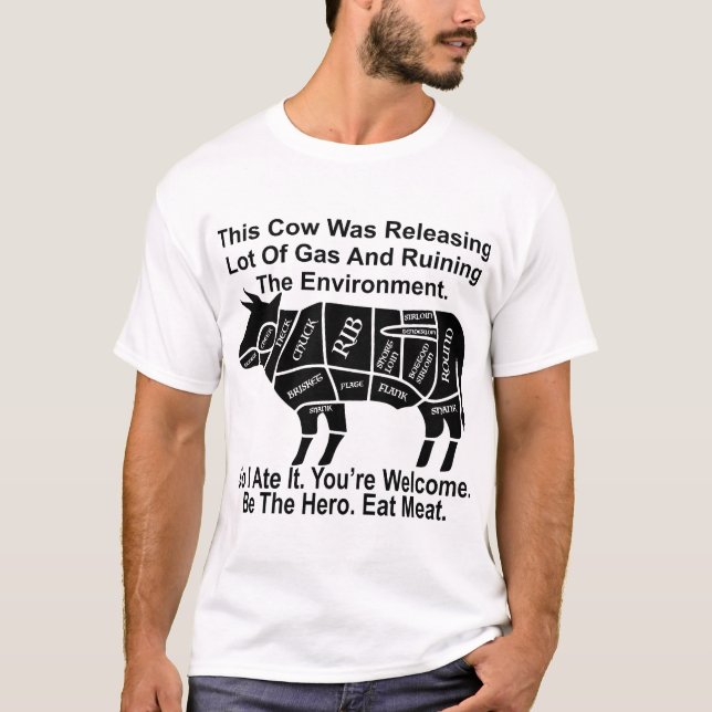 Camiseta Esta Vaca Estava Arruinando O Meio Ambiente, Então (Frente)