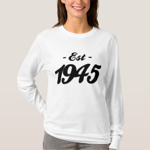 Camiseta estabelecido 1945 - aniversário