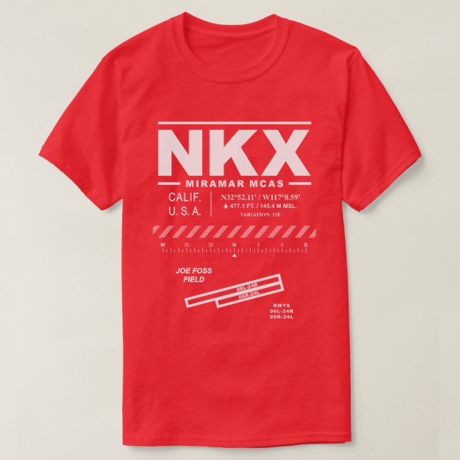 Camiseta Estação Aérea MCAS Miramar NKX T Shirt (Frente do Design)