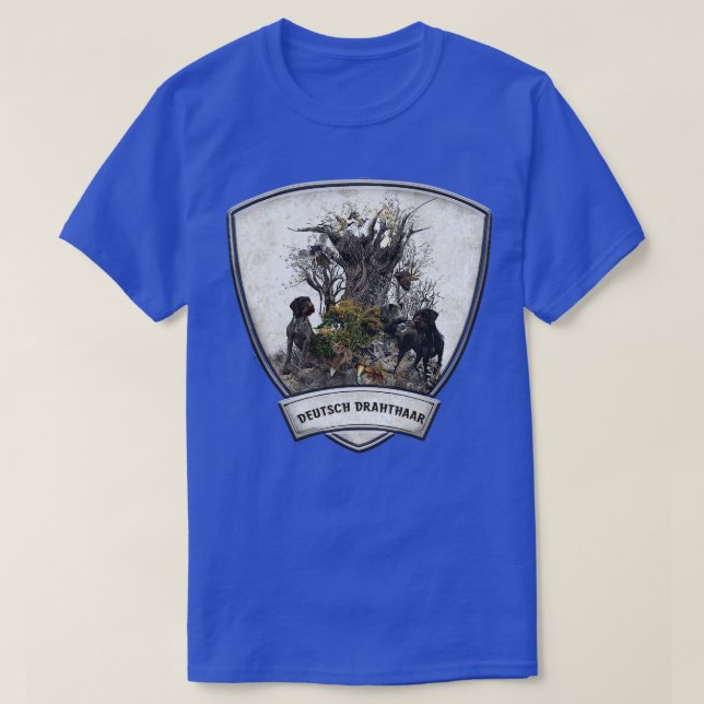 Camiseta Estação de caça alemã Wirehaired Pointers (Frente do Design)