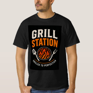 Camiseta 🔥 Estação de Churrasco Burger Restaurante Equipe