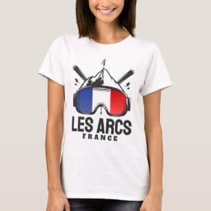 Camiseta Estação de Esqui Les Arcs França Esqui Retro