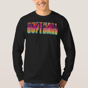 Camiseta Estação de Jogo do Softball com Retro Vintage