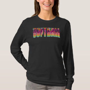 Camiseta Estação de Jogo do Softball com Retro Vintage