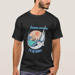 Camiseta Estação de Pesca Sou O Vencedor A Pescar No Rio