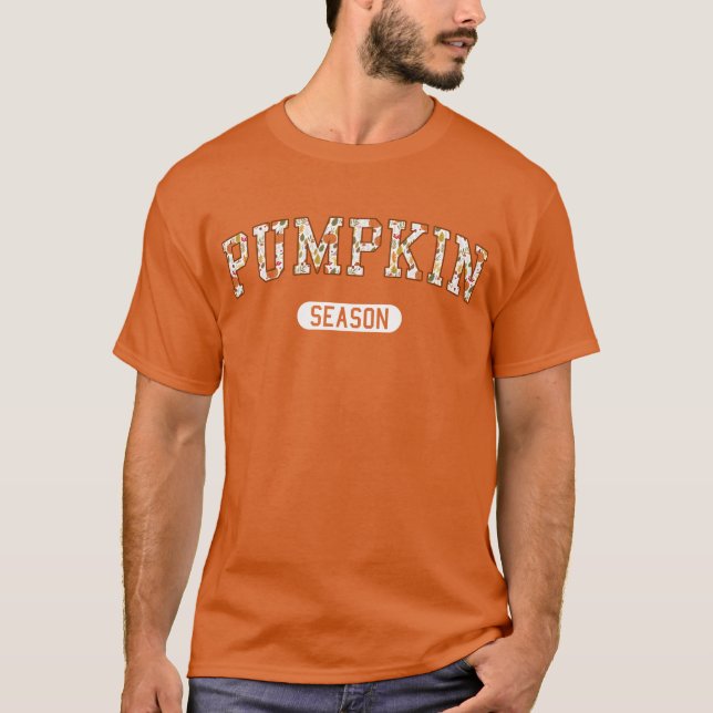 Camiseta Estação de Pumpkin - Teto Gráfico de outono (Frente)