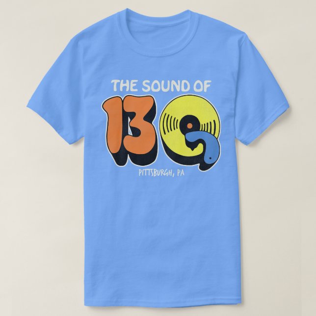 Camiseta Estação de rádio retrô com defeito 13Q Pittsburgh  (Frente do Design)