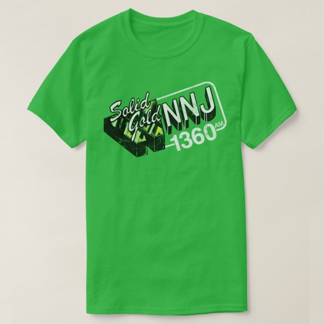 Camiseta Estação de rádio WNNJ New Jersey 70s 1360 (Frente do Design)