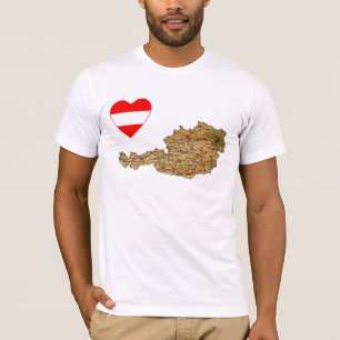 Camiseta Estado Austríaco do Coração e Mapa do T-Shirt