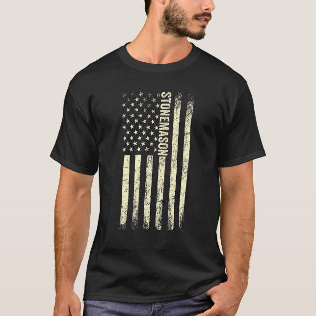 Camiseta Estado-bandeira dos Estados Unidos Edificando Orgu (Frente)