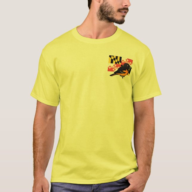 Camiseta Estado Birdorable de Maryland: Baltimore Oriole (Frente)