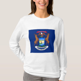 Camiseta Estado da bandeira de Michigan