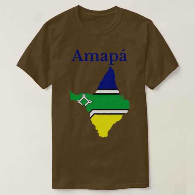 Camiseta Estado da Bandeira do Mapa da Amapa Brasil (Frente do Design)