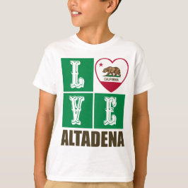 Camiseta Estado da Califórnia Flag Heart Altadena