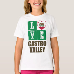Camiseta Estado da Califórnia Flag Heart Castro Valley