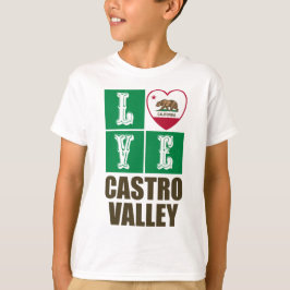 Camiseta Estado da Califórnia Flag Heart Castro Valley