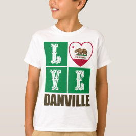Camiseta Estado da Califórnia Flag Heart Danville