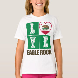 Camiseta Estado da Califórnia Flag Heart Eagle Rock