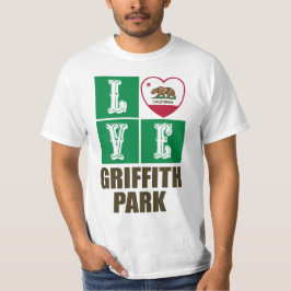 Camiseta Estado da Califórnia Flag Heart Griffith Park
