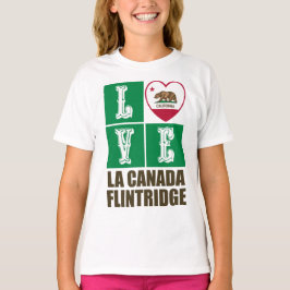Camiseta Estado da Califórnia Flag Heart La Canada Flintrid