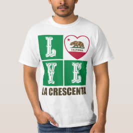 Camiseta Estado da Califórnia Flag Heart La Crescenta