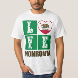 Camiseta Estado da Califórnia Flag Heart Monrovia