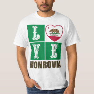 Camiseta Estado da Califórnia Flag Heart Monrovia