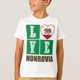 Camiseta Estado da Califórnia Flag Heart Monrovia