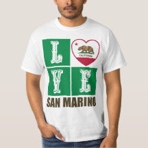 Estado da Califórnia Flag Heart San Marino