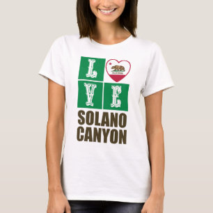Camiseta Estado da Califórnia Flag Heart Solano Canyon