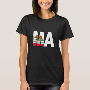 Camiseta Estado da Califórnia Flag Massachusetts MÃE Cities