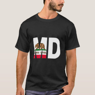 Camiseta Estado da Califórnia Flag MD Cities and Ruas de Ma