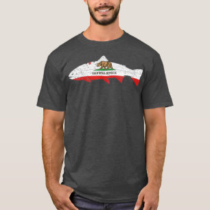 Camiseta Estado da Califórnia Flag Vintage Trout Fisheries
