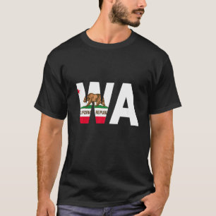 Camiseta Estado da Califórnia Flag Washington Cities e