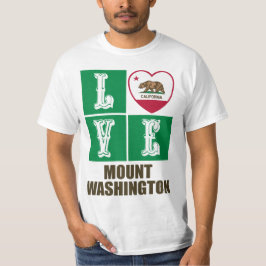 Camiseta Estado da Califórnia Sinalizador Heart Love Monte 