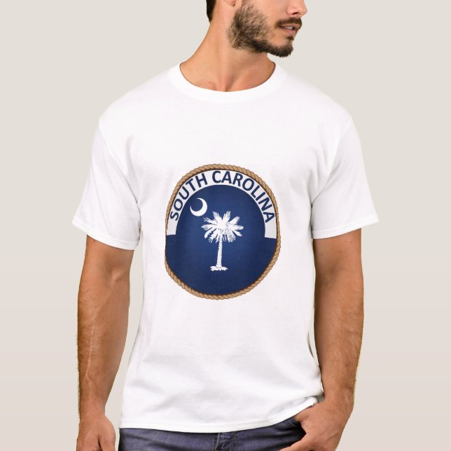 Camiseta Estado da Carolina do Sul Bandeira Selo T-Shirt (Frente)
