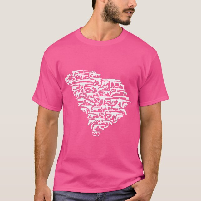 Camiseta Estado Da Carolina Do Sul Composto Pela Alteração  (Frente)