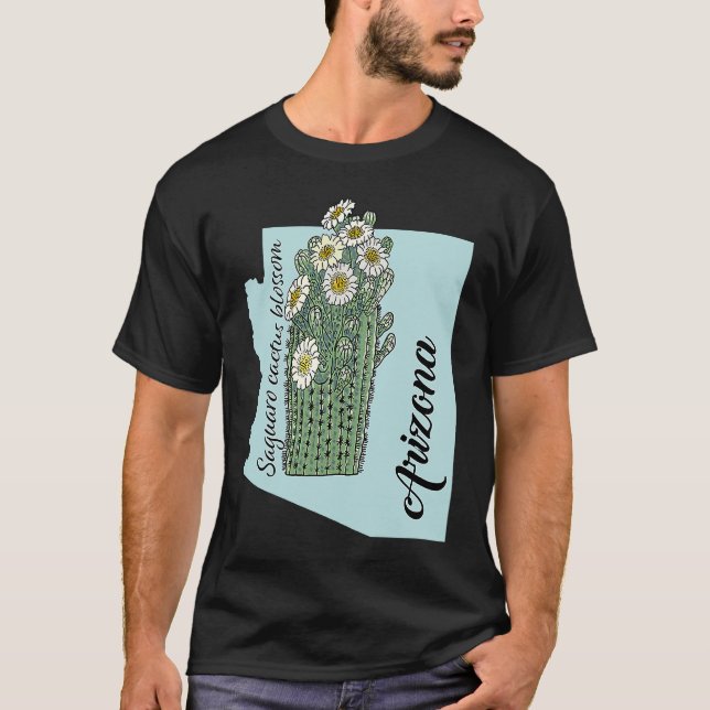 Camiseta Estado da flor da Arizona Saguaro cactus floresce (Frente)