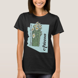 Camiseta Estado da flor da Arizona Saguaro cactus floresce