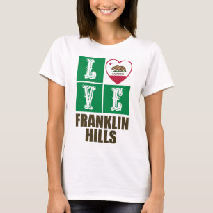 Camiseta Estado da República da Califórnia Bandeira Colinas